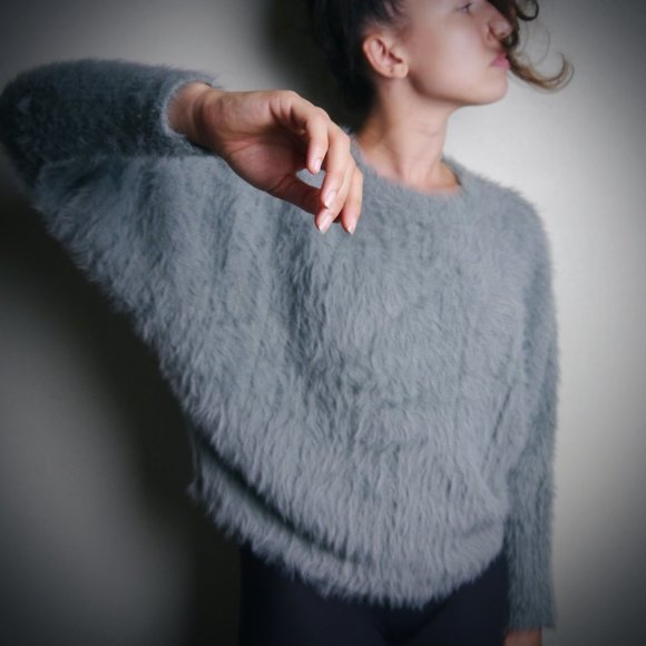 Blue Loose Fitting Fuzzy Sweater | Size XS - Picture 2 of 6